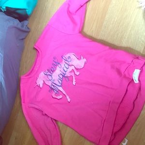 A pink unicorn sweater